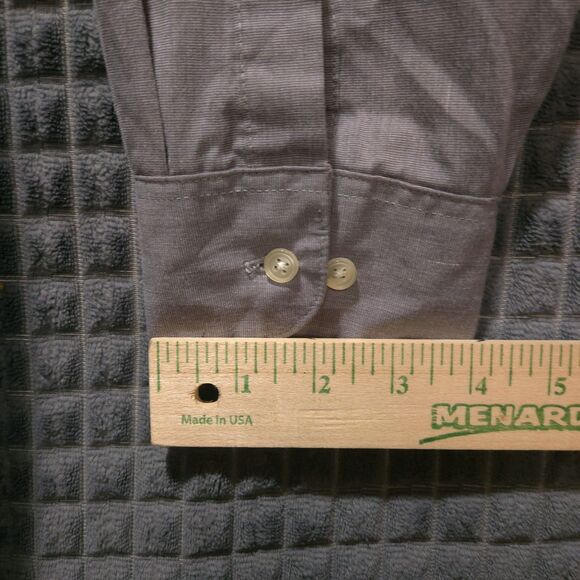 Button Long Sleeve Collared Shirt Mens 17-34/35 Gray EndonEnd Dress Work Cotton - Picture 8 of 14